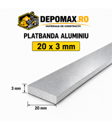 Platbanda aluminiu 20 x 3 mm, 6 metri (EN-AW 6060)